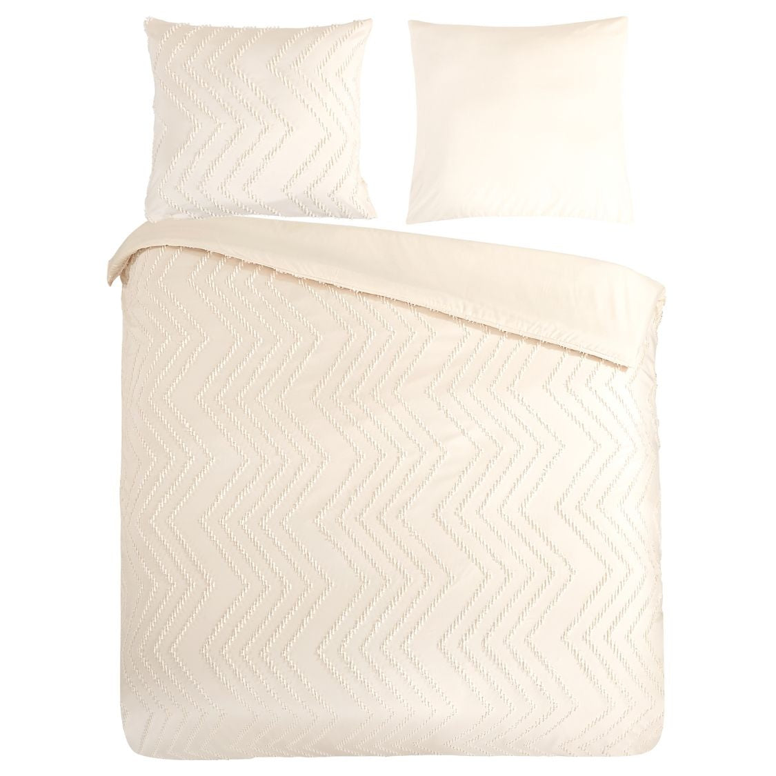 Pure dekbedovertrek Zigzag - crème - Microvezel