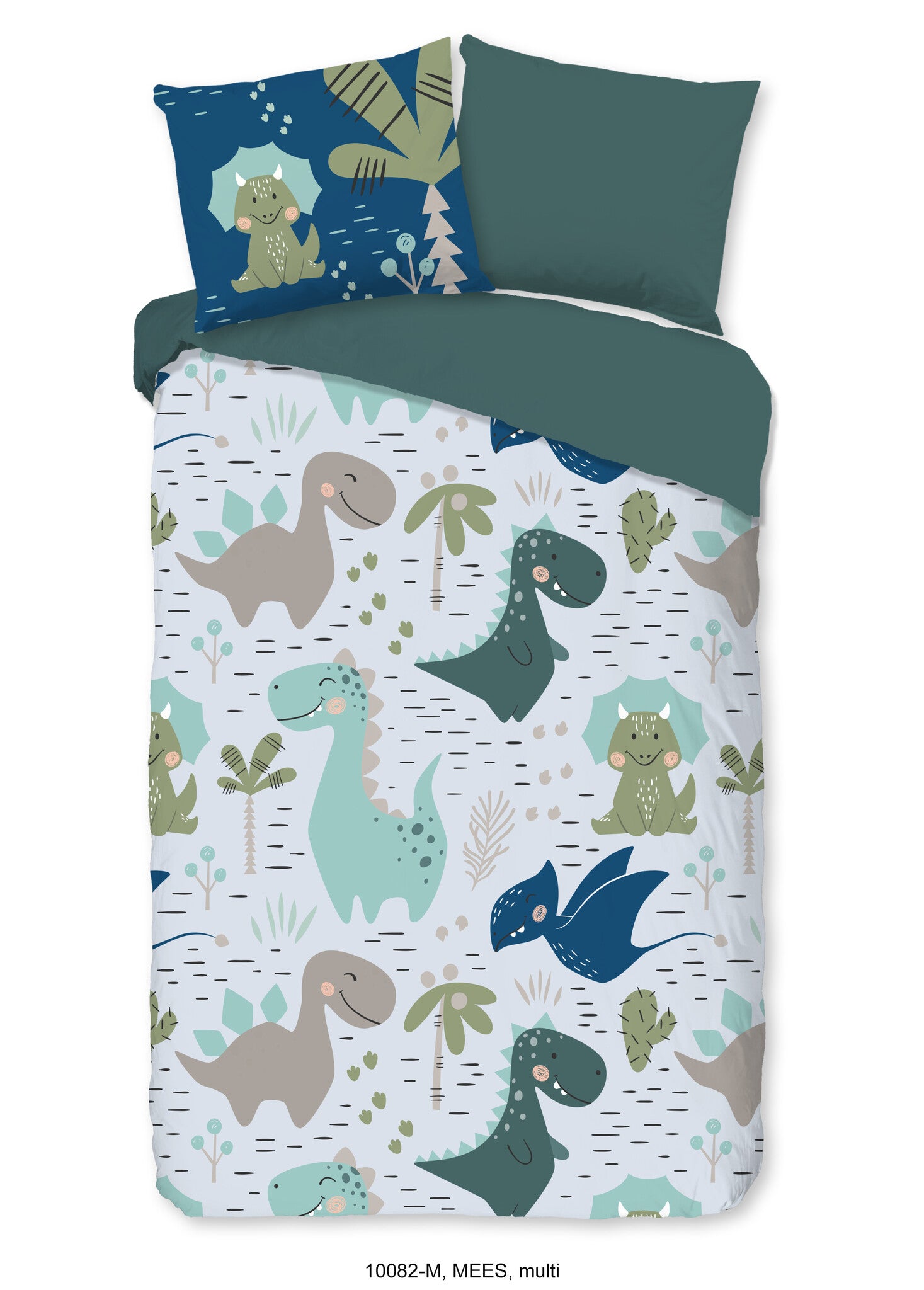 Kinderdekbed zonder overtrek Dino's - 1-persoons (140x200 + 60x70 cm)