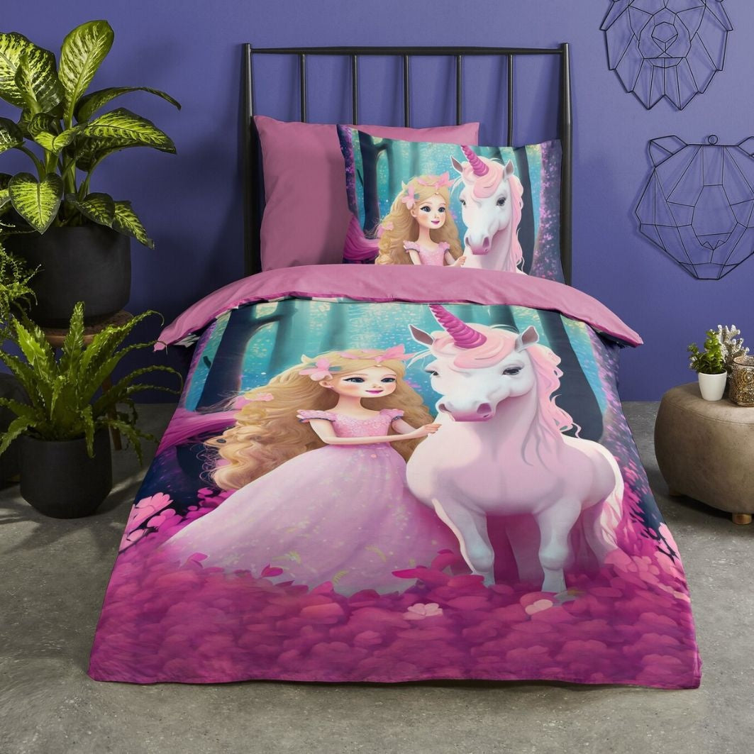 Kinderdekbedovertrek Prinses Julia - Microvezel - 1-persoons (140x220 + 60x70 cm)