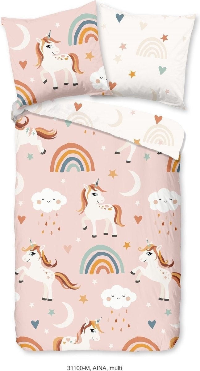 Kinderdekbedovertrek Unicorn Aina- microvezel - 140x220 + 60x70 cm
