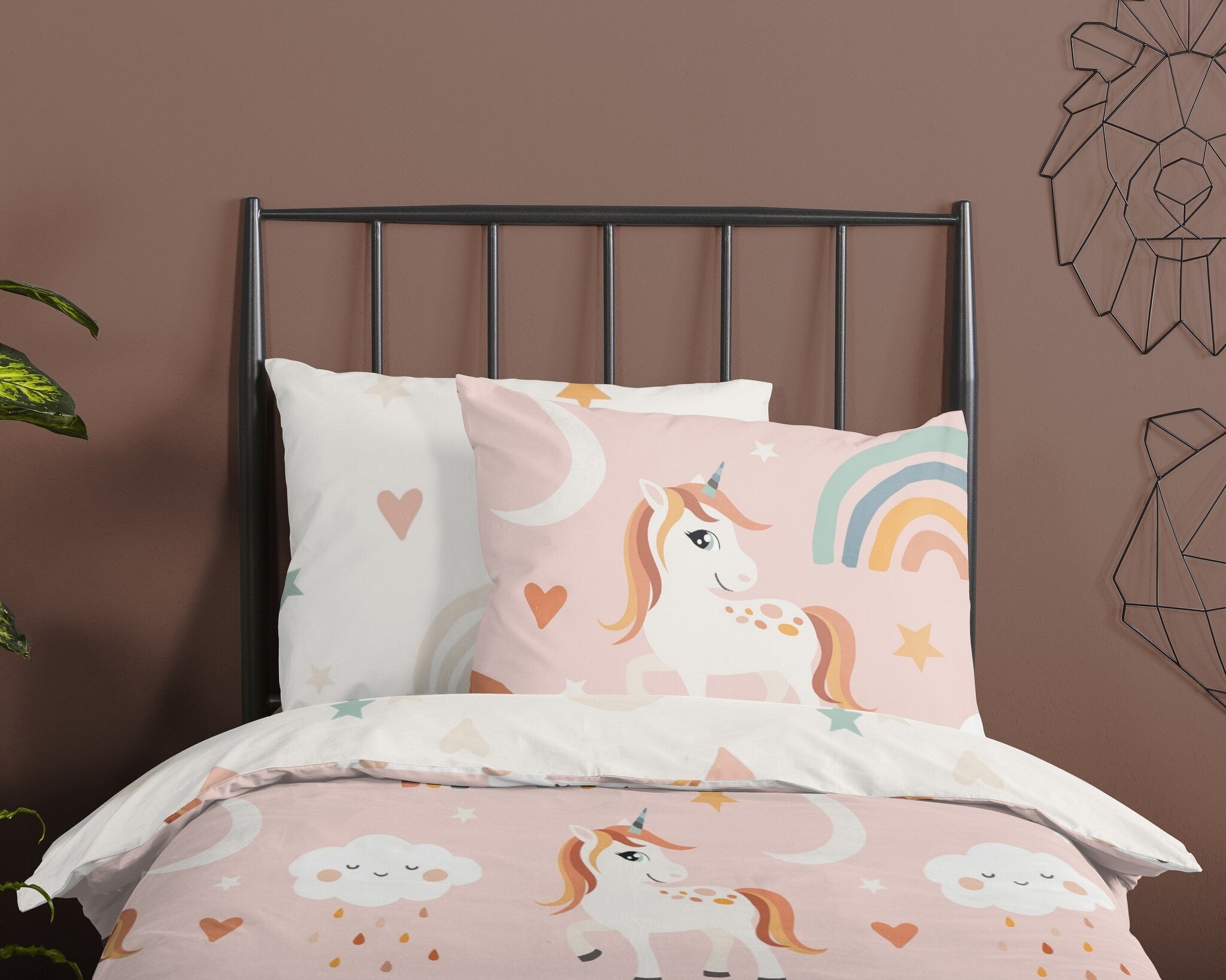 Kinderdekbedovertrek Unicorn Aina- microvezel - 140x220 + 60x70 cm