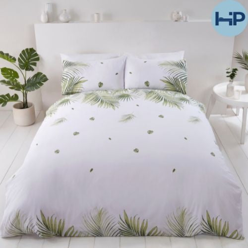B-keus Purest Home dekbedovertrek Tropics groen - blended katoen - Lits-jumeaux (230x220 cm)