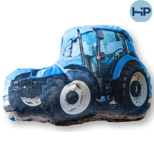 Sierkussen blauwe tractor
