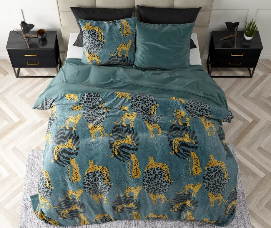 B-keus Velvet dekbedovertrek Luipaard Axel - 240x220 + 2st 60x70 cm
