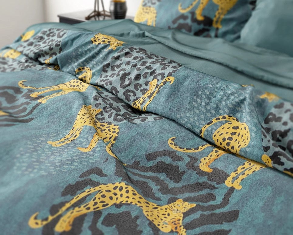 B-keus Velvet dekbedovertrek Luipaard Axel - 240x220 + 2st 60x70 cm