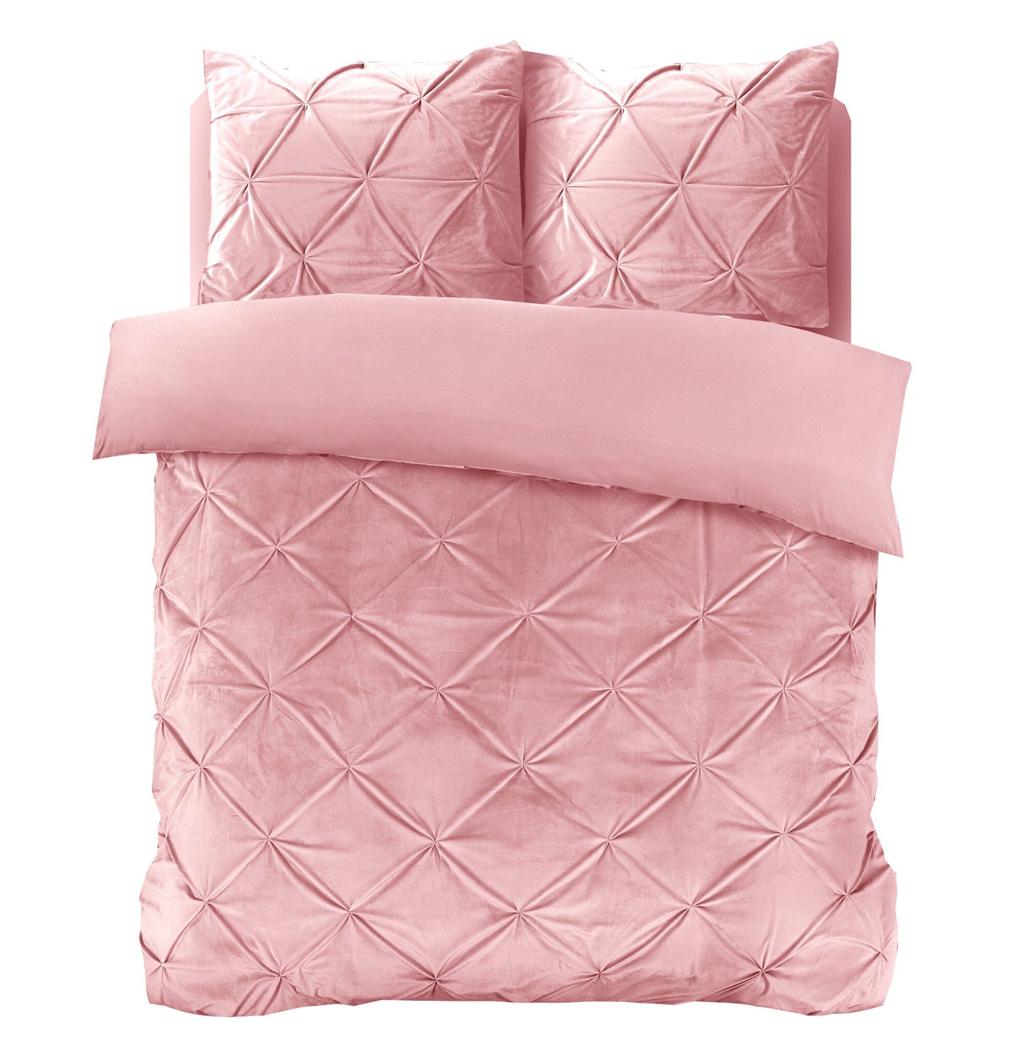 Velvet dekbedovertrek Pintuck - roze