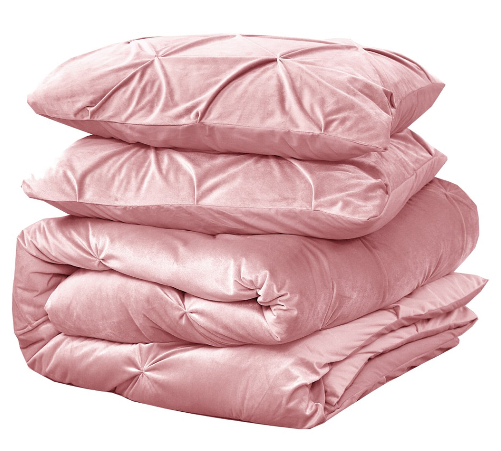 Velvet dekbedovertrek Pintuck - roze