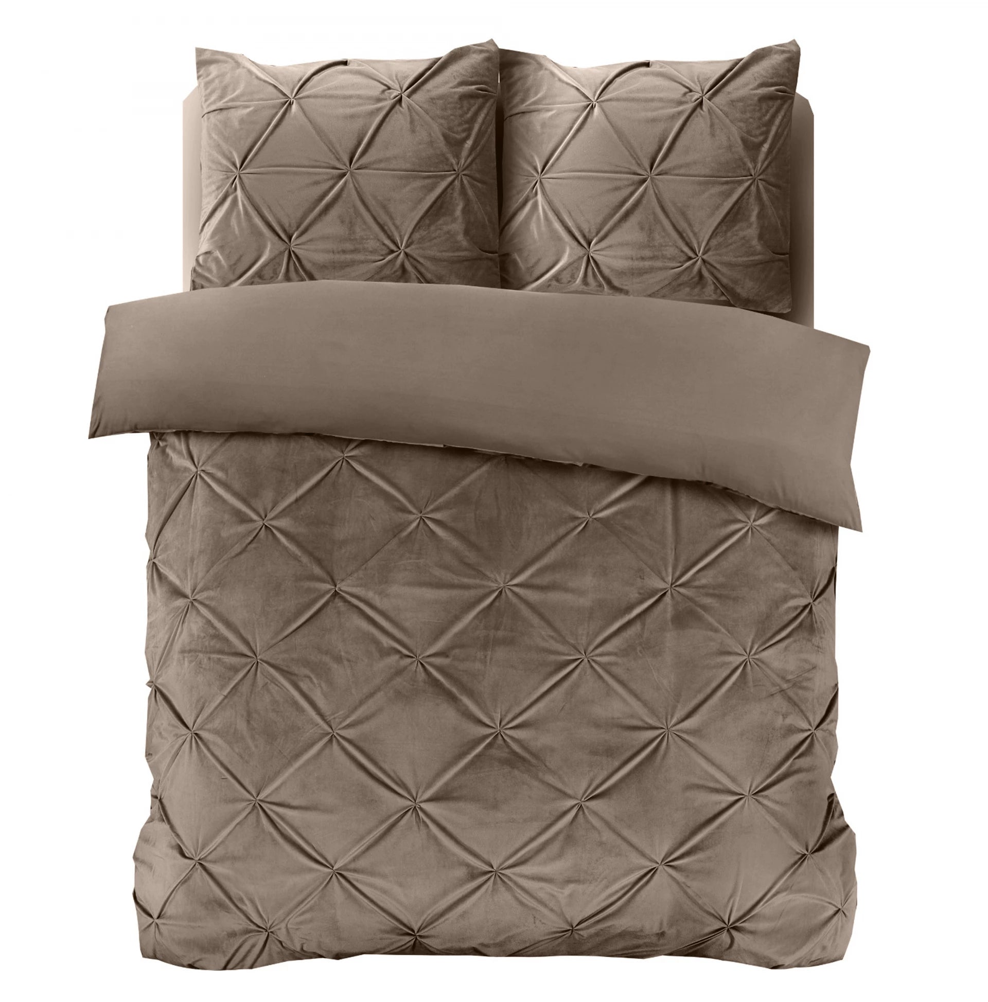 Sleeptime dekbedovertrek Pintuck - taupe - Velvet