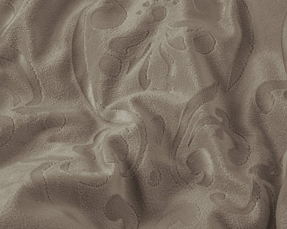 Velvet dekbedovertrek Sultan - embossed - taupe - 1-persoons (140x220 + 60x70cm)