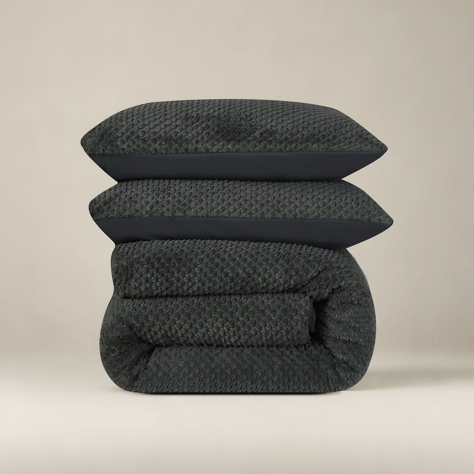 Teddy dekbedovertrek onderkant microvezel Fur - antraciet