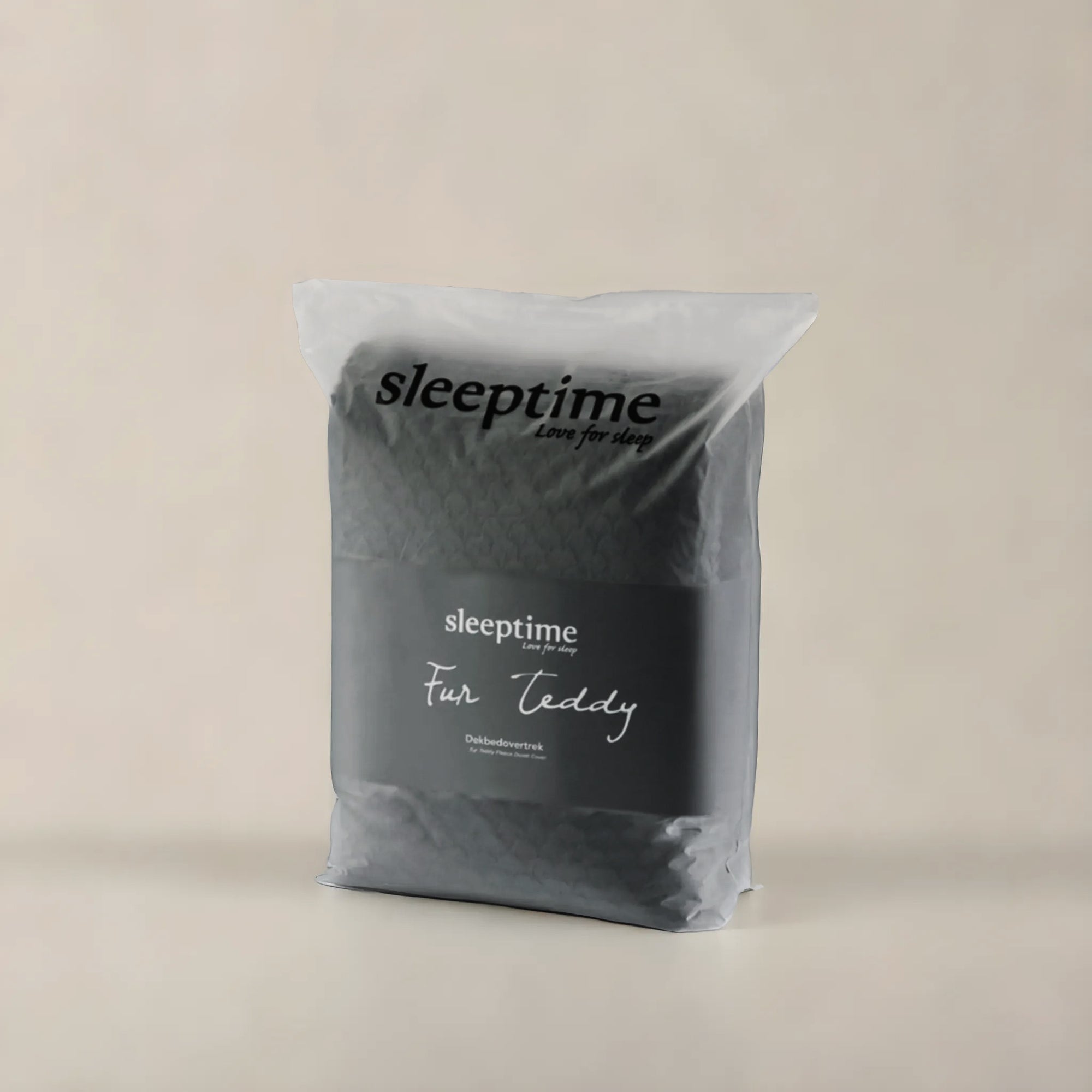 Teddy dekbedovertrek onderkant microvezel Fur - antraciet