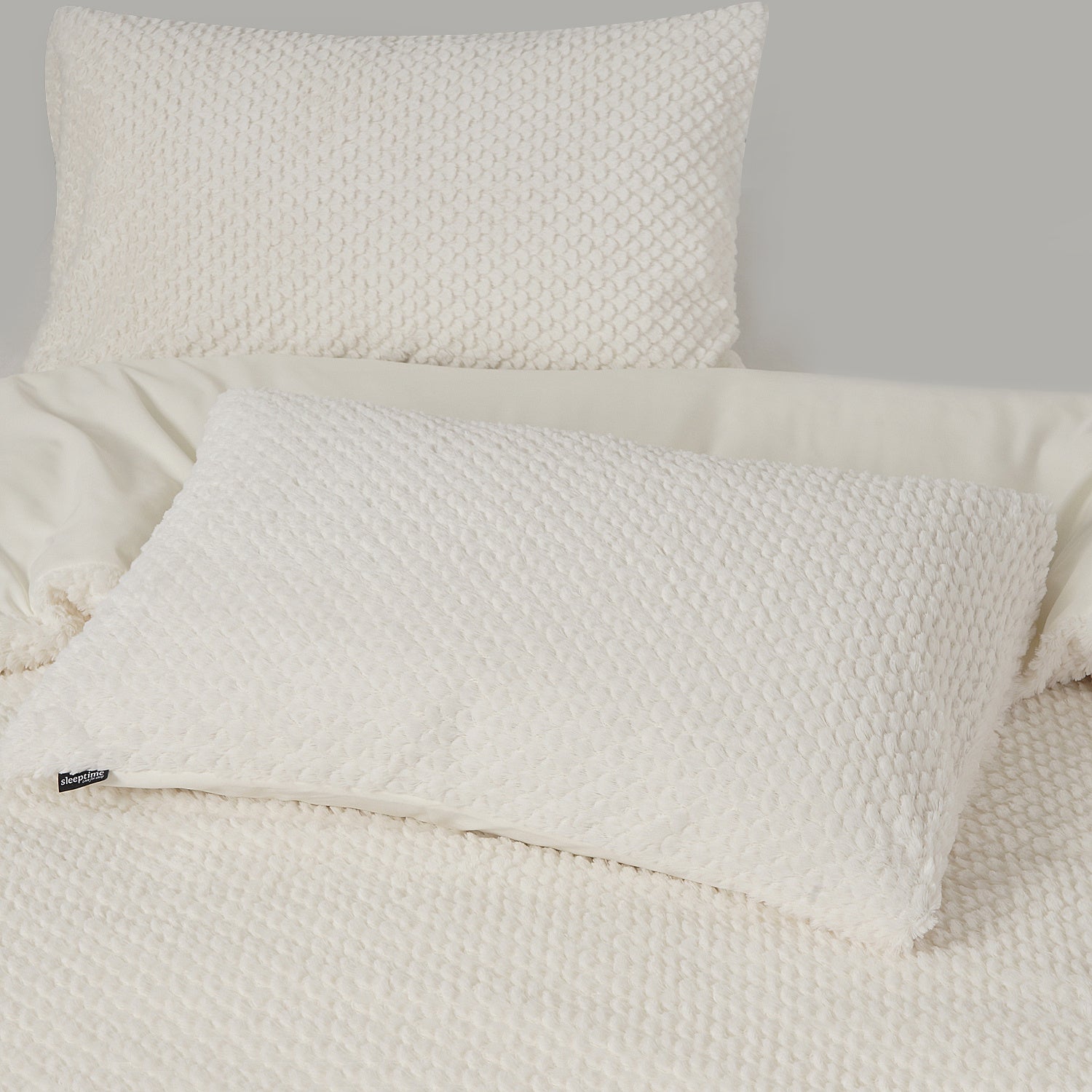 Teddy dekbedovertrek onderkant microvezel Fur - crème