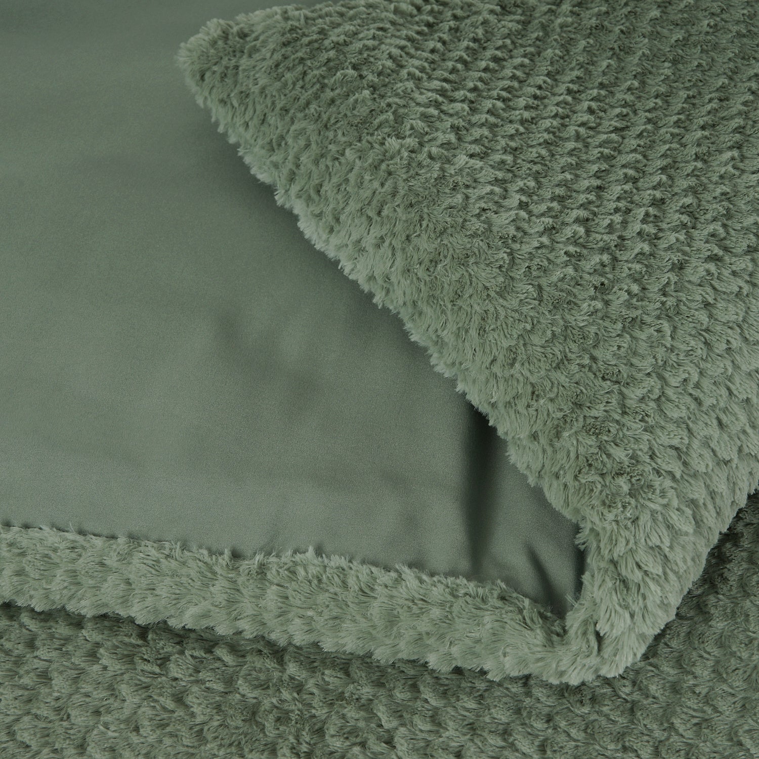Teddy dekbedovertrek onderkant microvezel Fur - groen