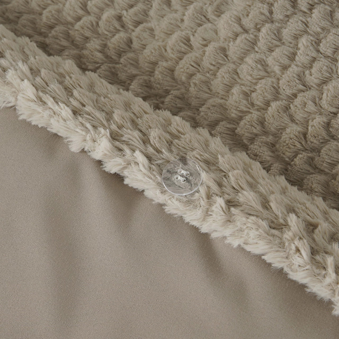 Dekbedovertrek Teddy Fur onderkant microvezel - taupe