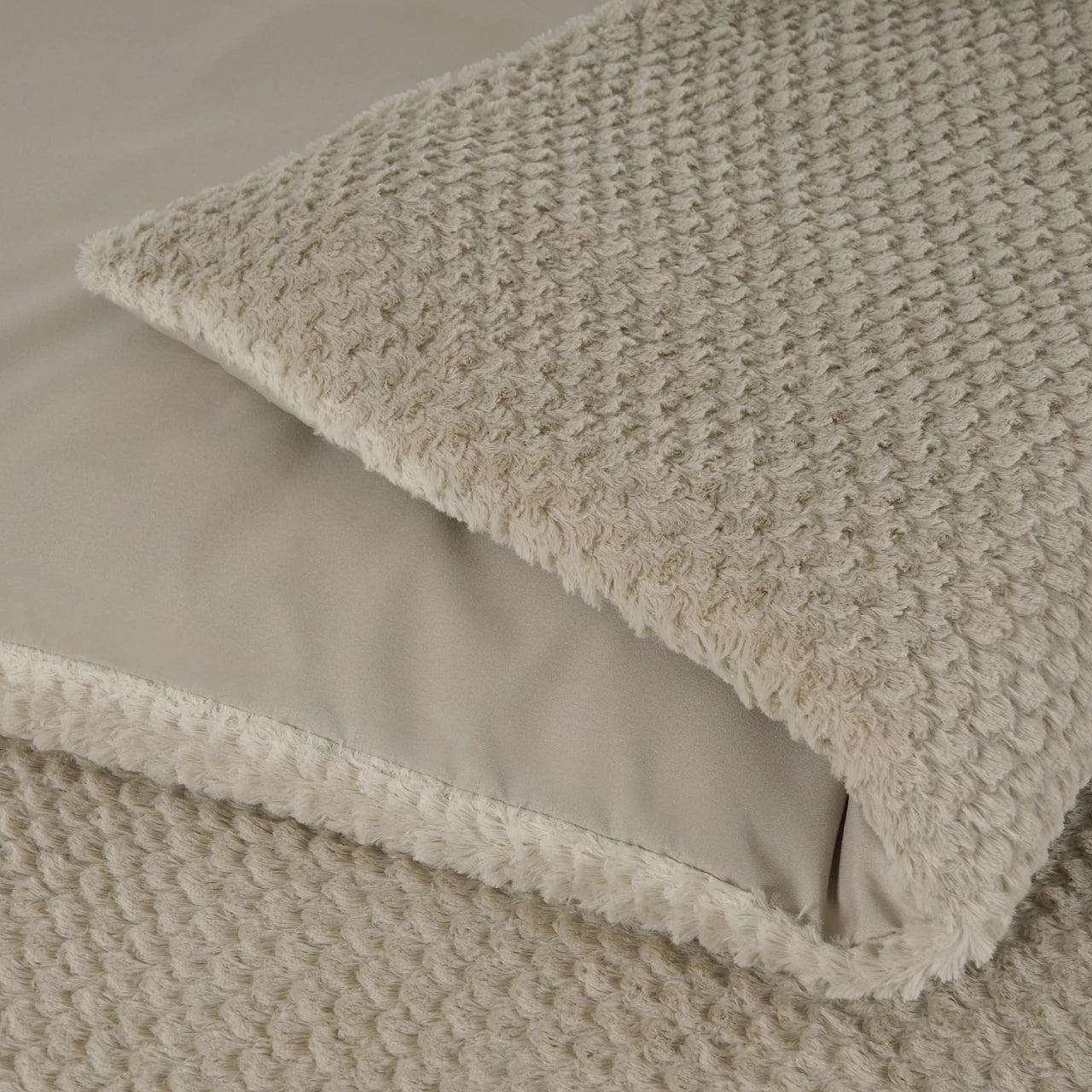 Dekbedovertrek Teddy Fur onderkant microvezel - taupe