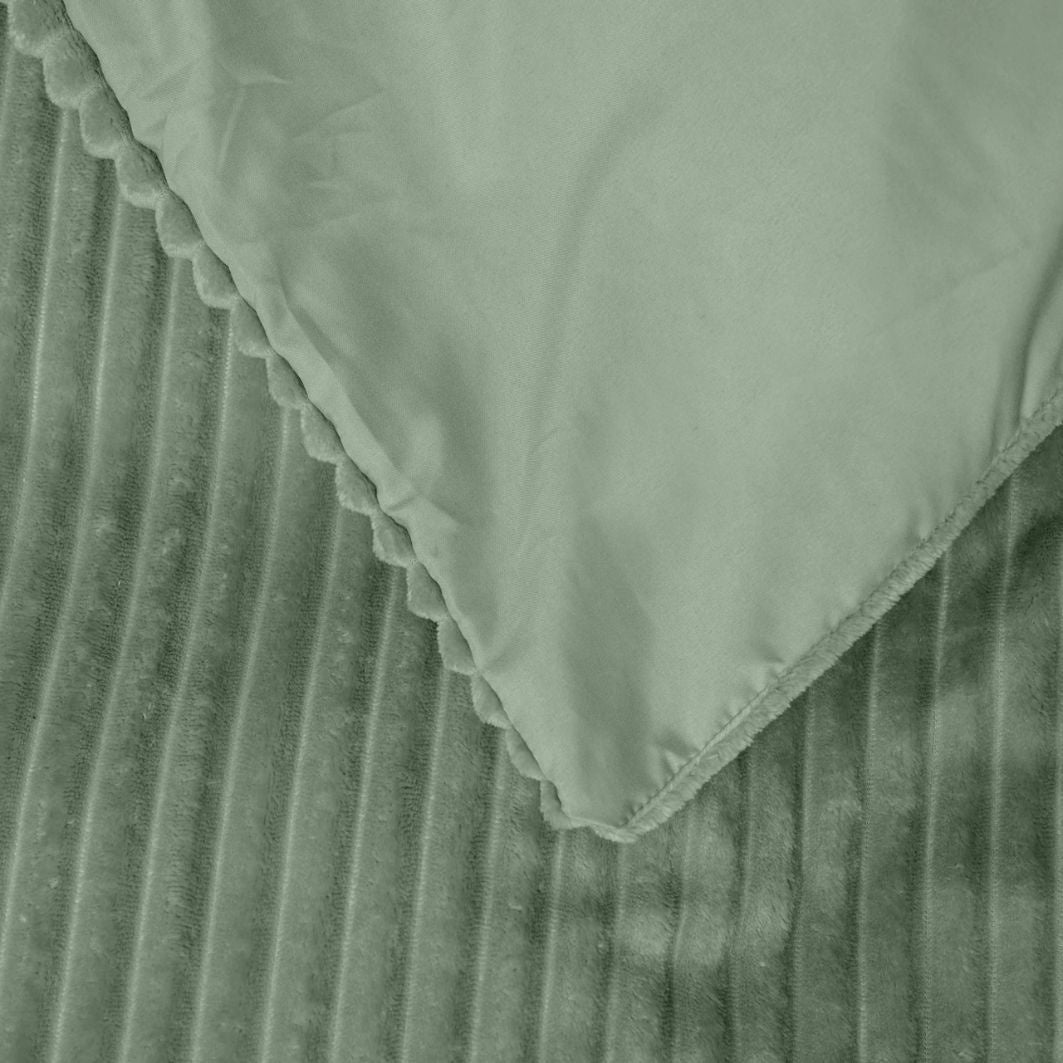 Teddy dekbedovertrek onderkant microvezel - Rib fleece - groen