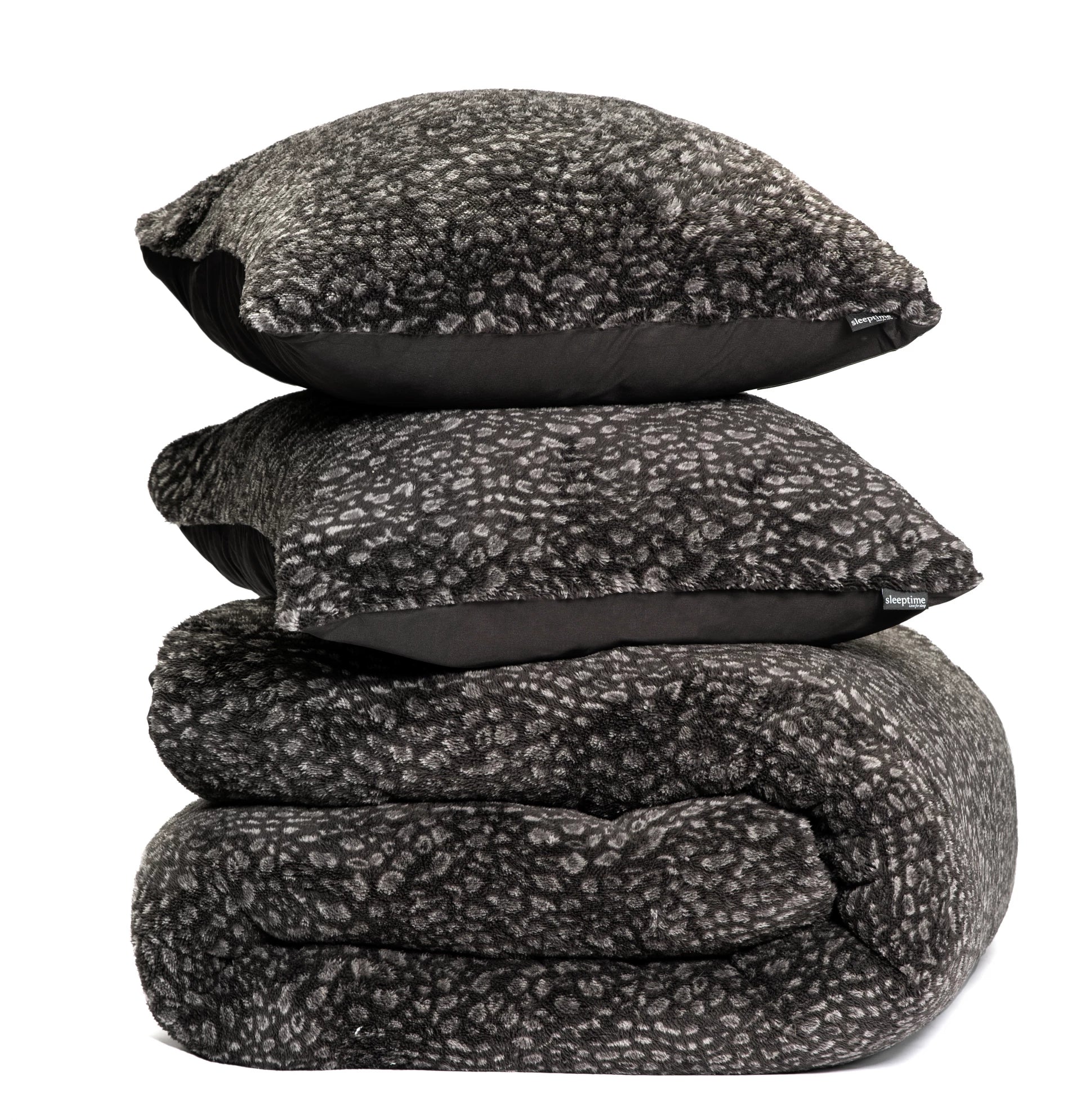 Teddy dekbedovertrek onderkant microvezel Tiger - zwart