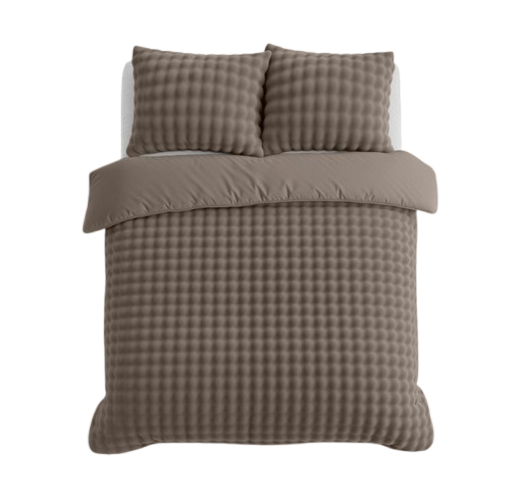 Fleece dekbedovertrek Pom Pom - Taupe