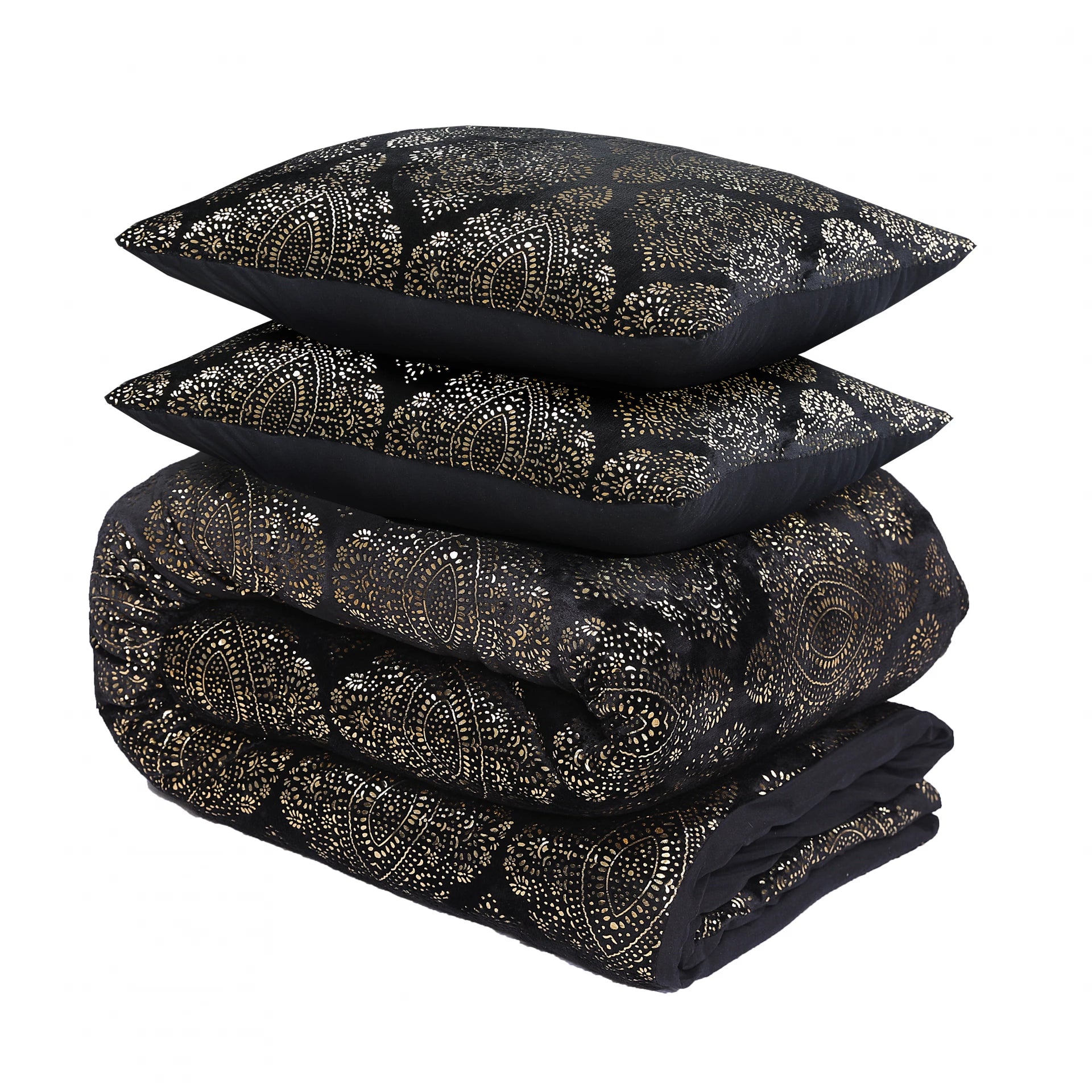 Fleece dekbedovertrek onderkant microvezel Art foil -zwart