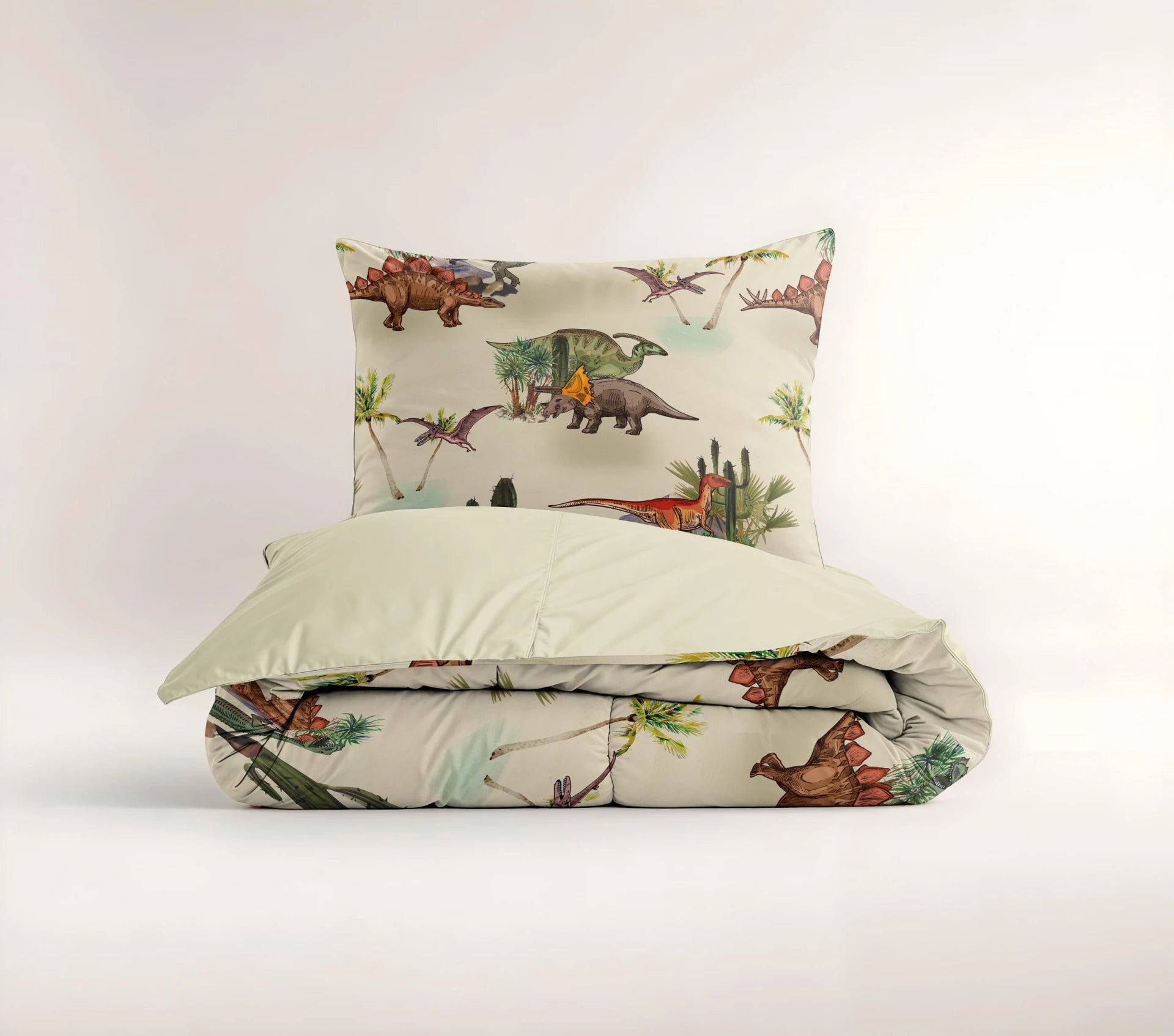 Kinderdekbedovertrek Dino - microvezel - 1-persoons (140x220 + 60x70 cm)
