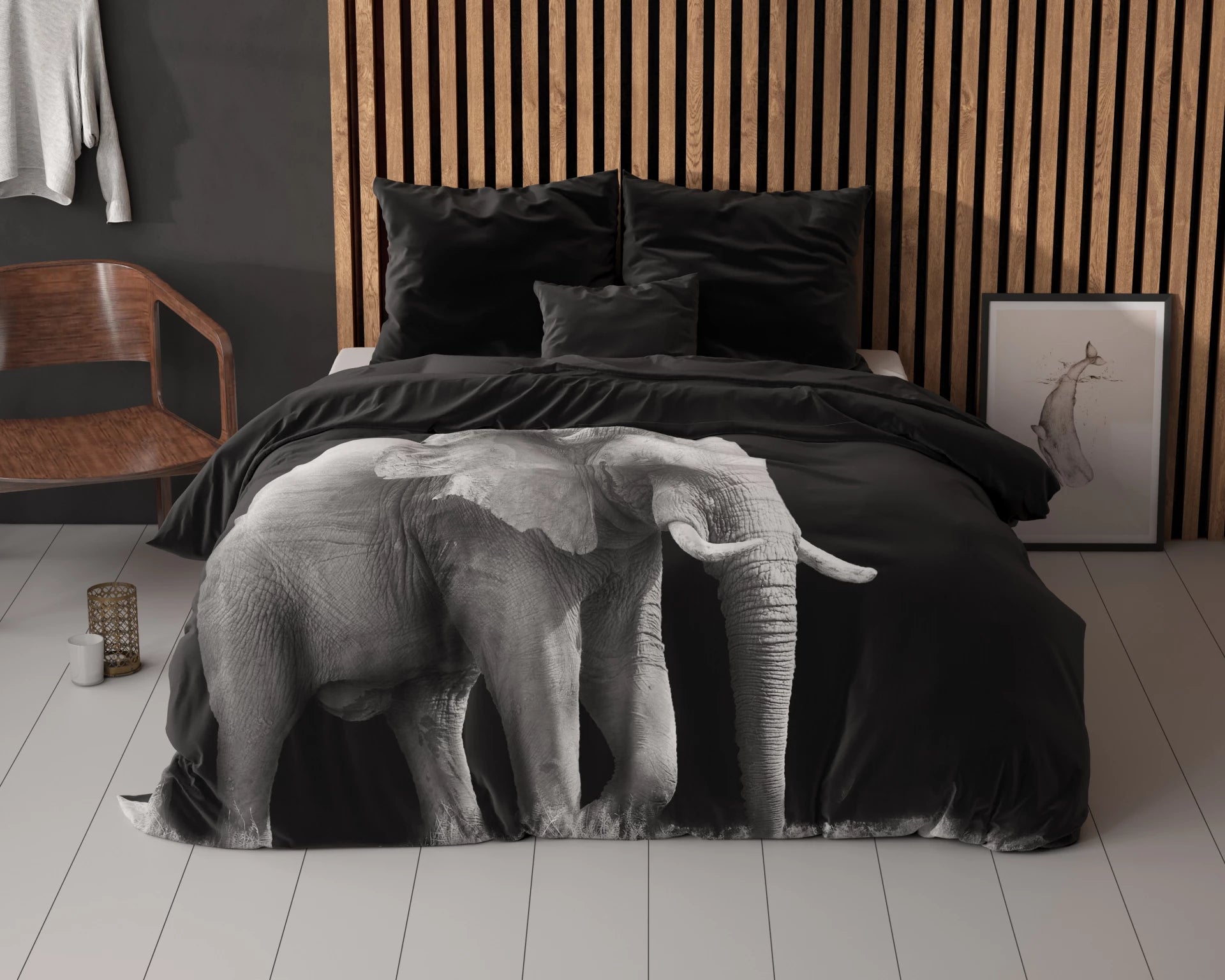 Sleeptime dekbedovertrek Elephant - Zwart - Microvezel