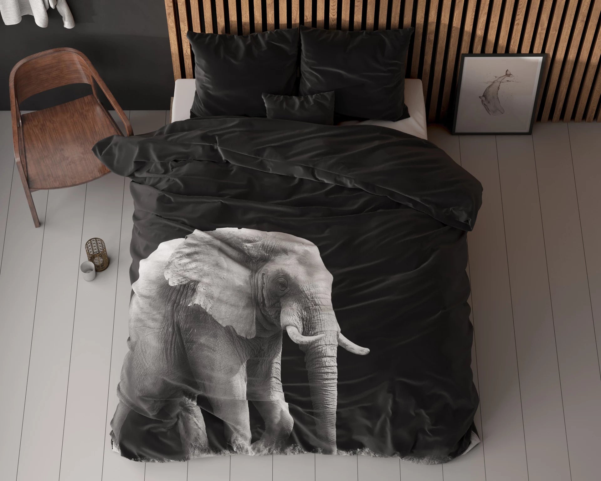 Sleeptime dekbedovertrek Elephant - Zwart - Microvezel