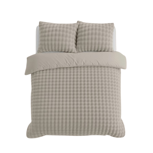 Fleece dekbedovertrek Pom Pom - Beige