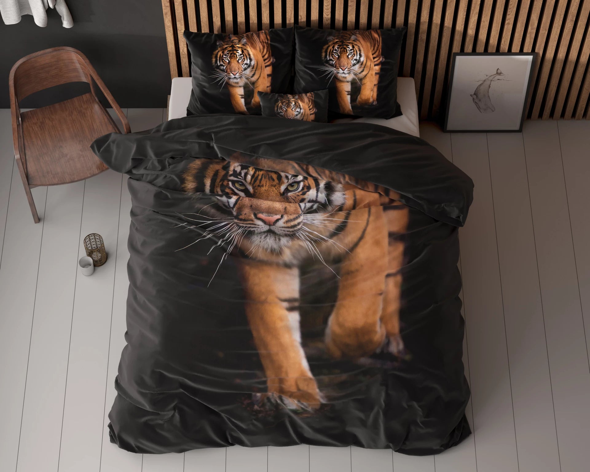 Sleeptime dekbedovertrek Tiger Icon - Zwart - Microvezel