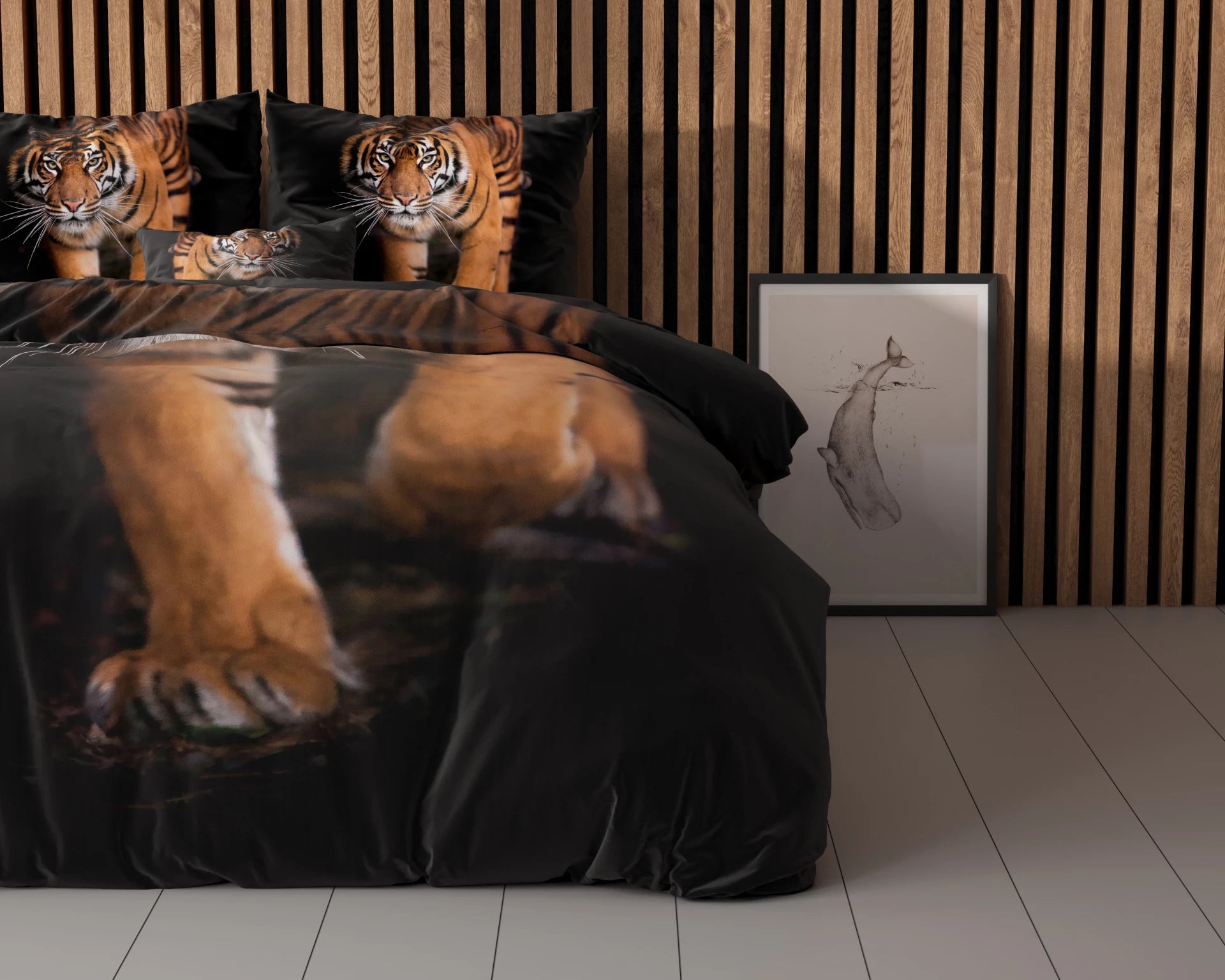 Sleeptime dekbedovertrek Tiger Icon - Zwart - Microvezel