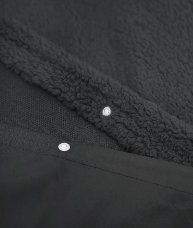 Teddy dekbedovertrek onderkant microvezel - antraciet