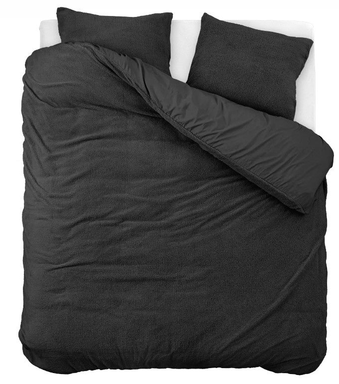 Teddy dekbedovertrek onderkant microvezel - antraciet