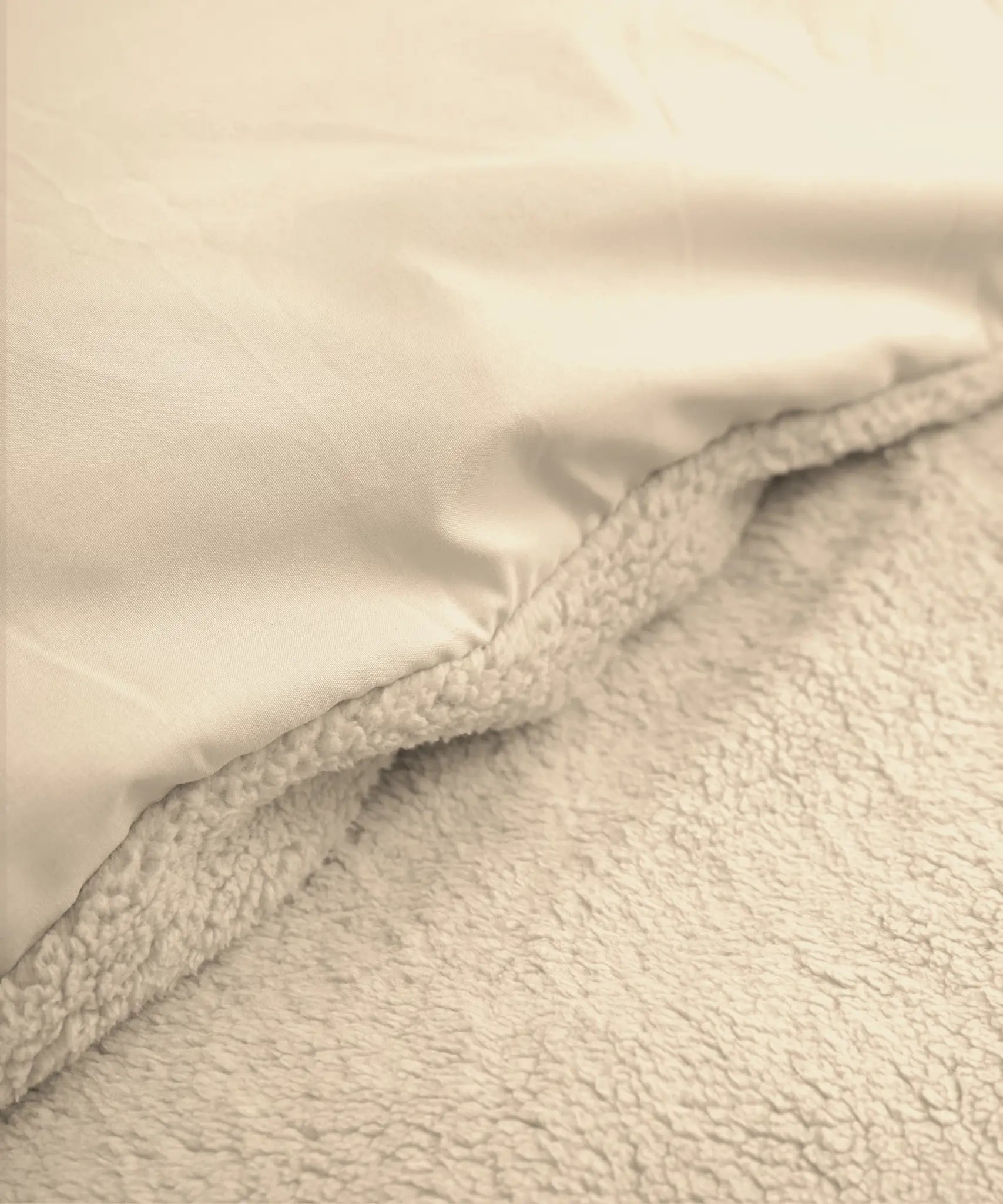 Teddy fleece dekbedovertrek onderkant microvezel - zand