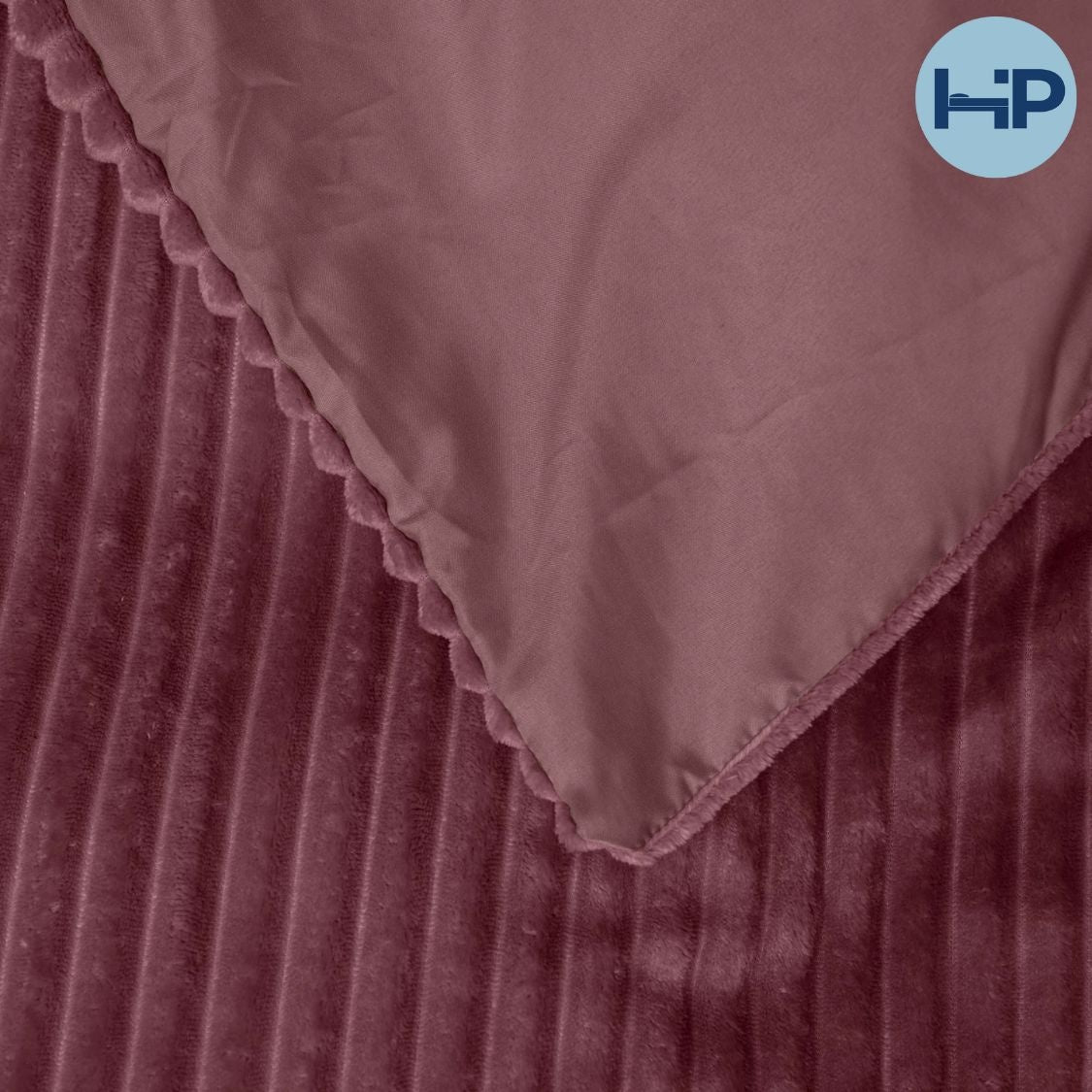 Teddy dekbedovertrek Rib fleece - oudroze - onderkant microvezel