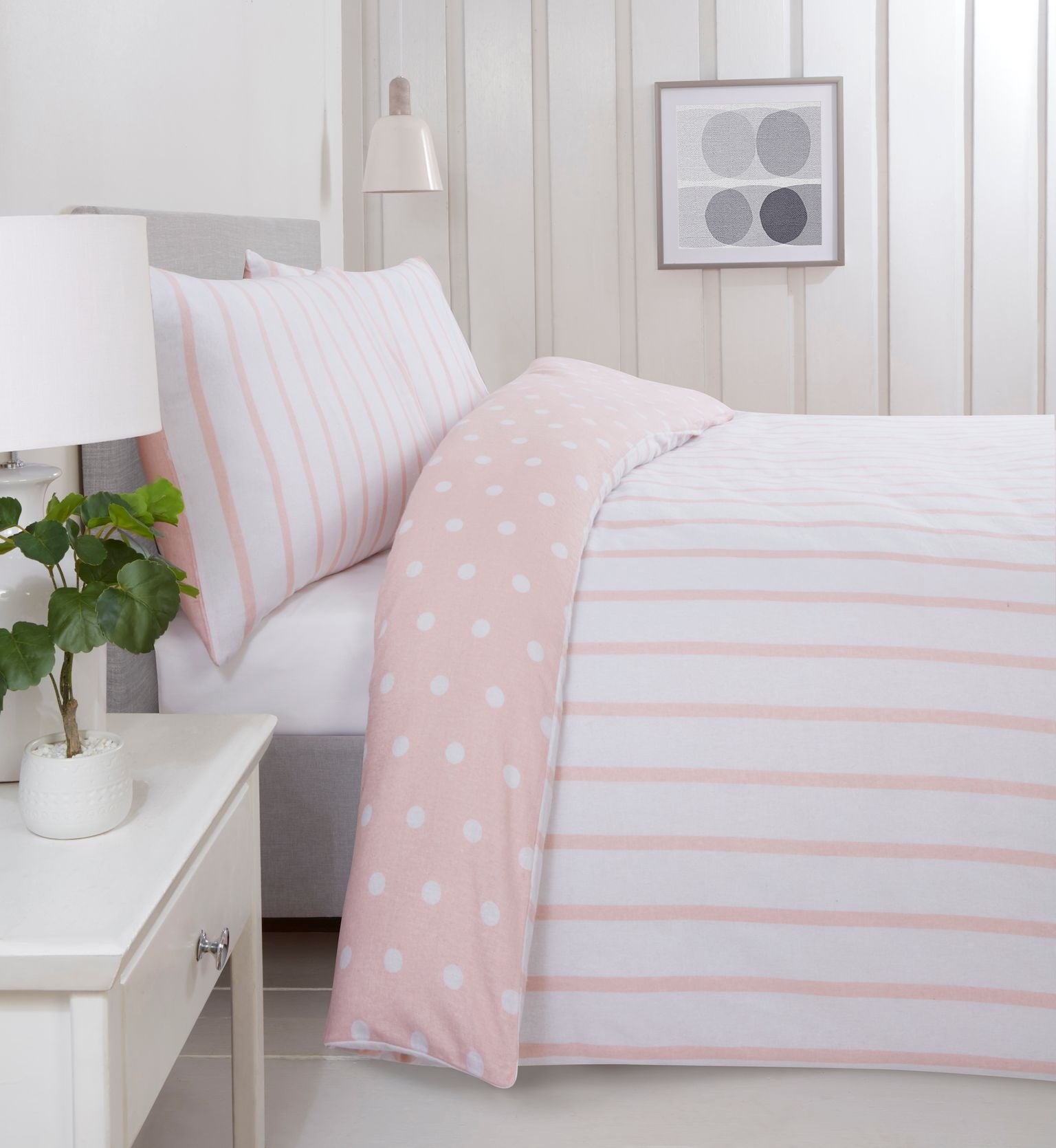 So Soft dekbedovertrek Spots & Stripes - Blush - Microvezel
