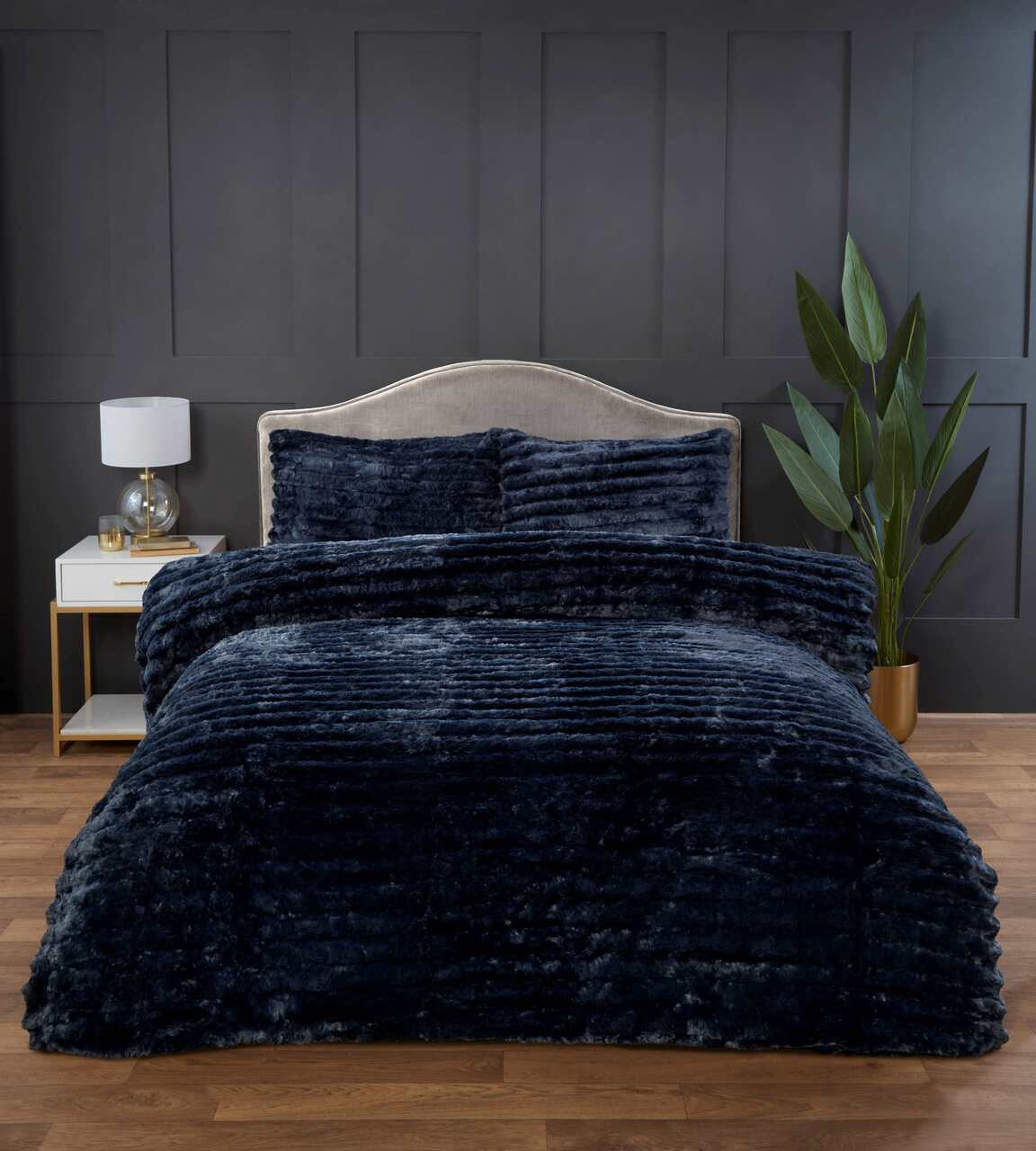 Rabbit Faux Fur dekbedovertrek - Blauw
