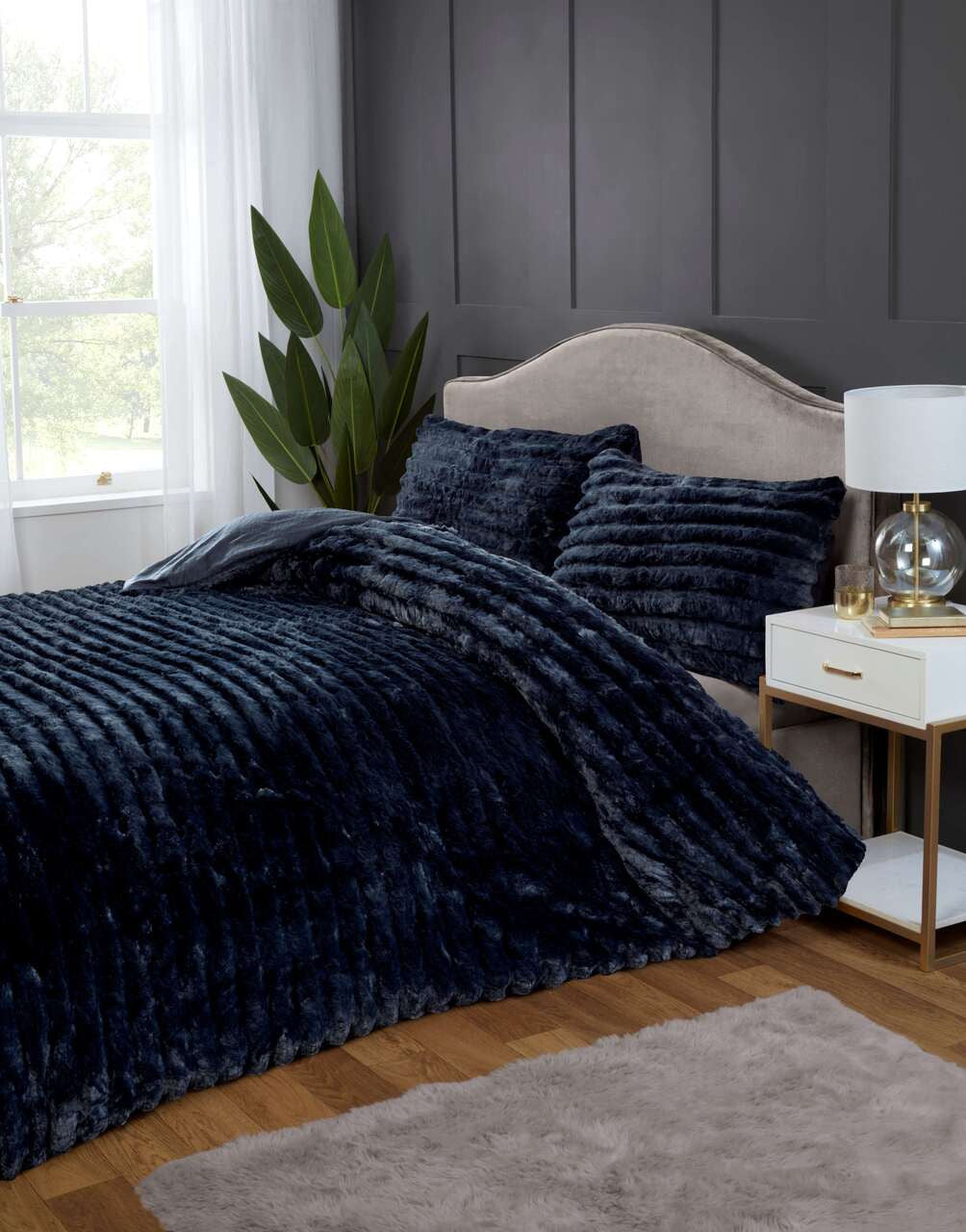 Rabbit Faux Fur dekbedovertrek - Blauw