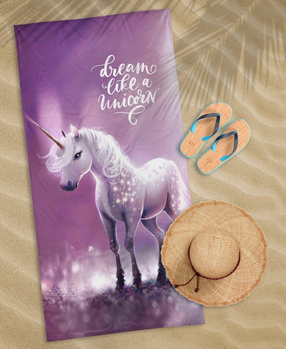 Strandlaken Dream like a unicorn - handdoek 70x140 cm