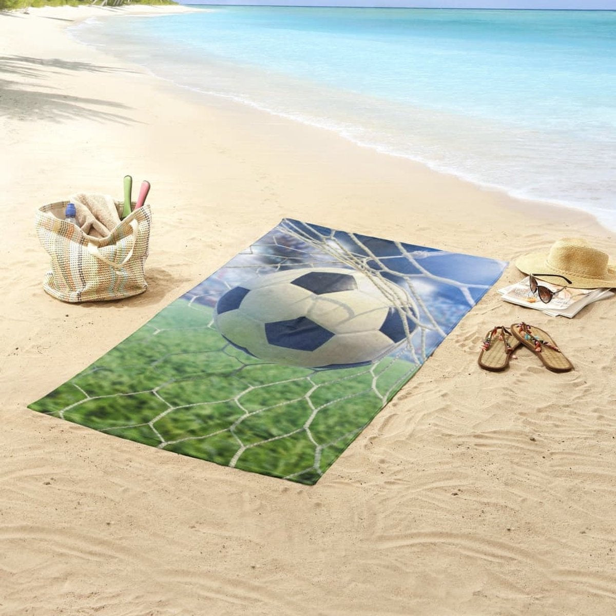 Strandlaken Soccer - handdoek 75x150 cm