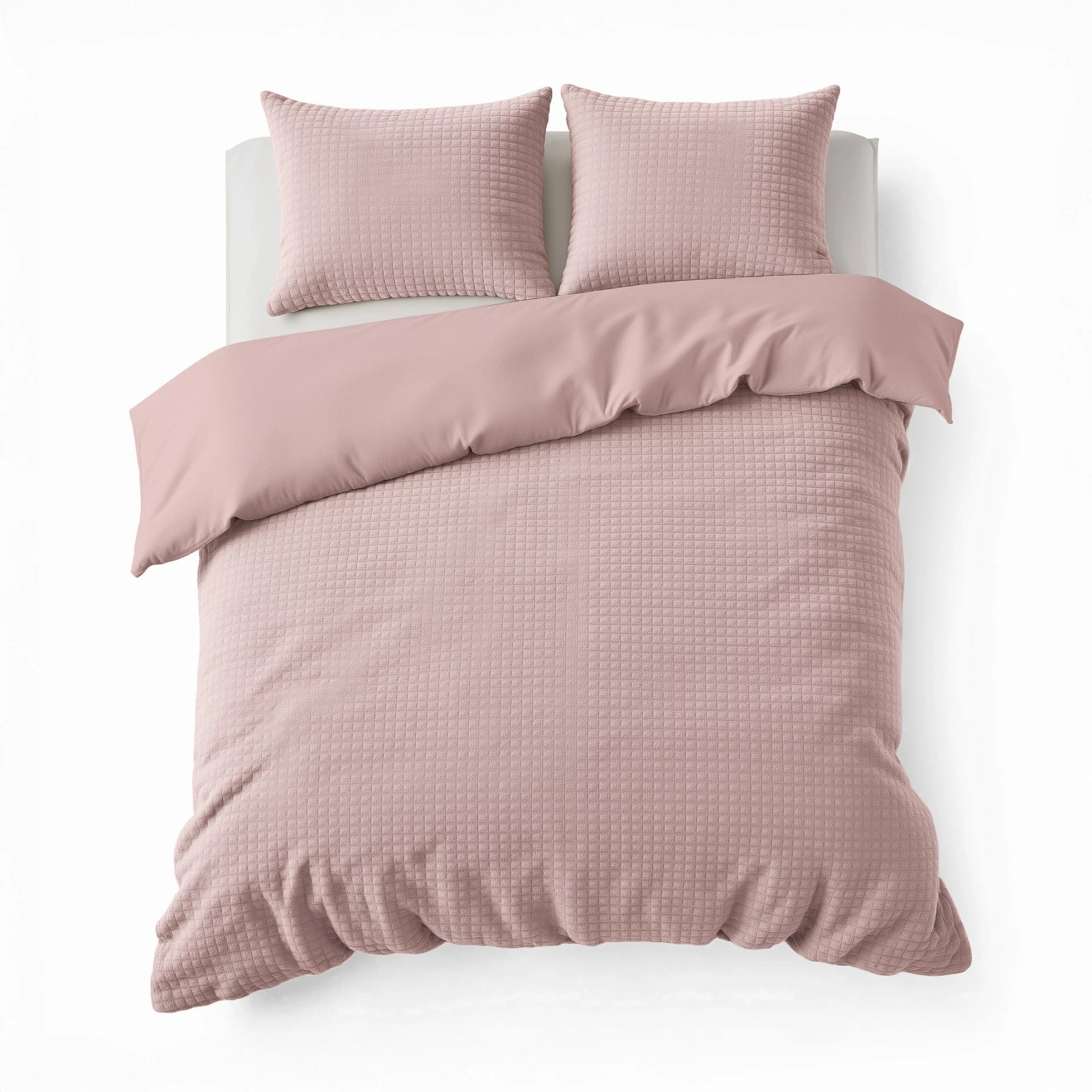 Teddy dekbedovertrek onderkant microvezel Check - roze