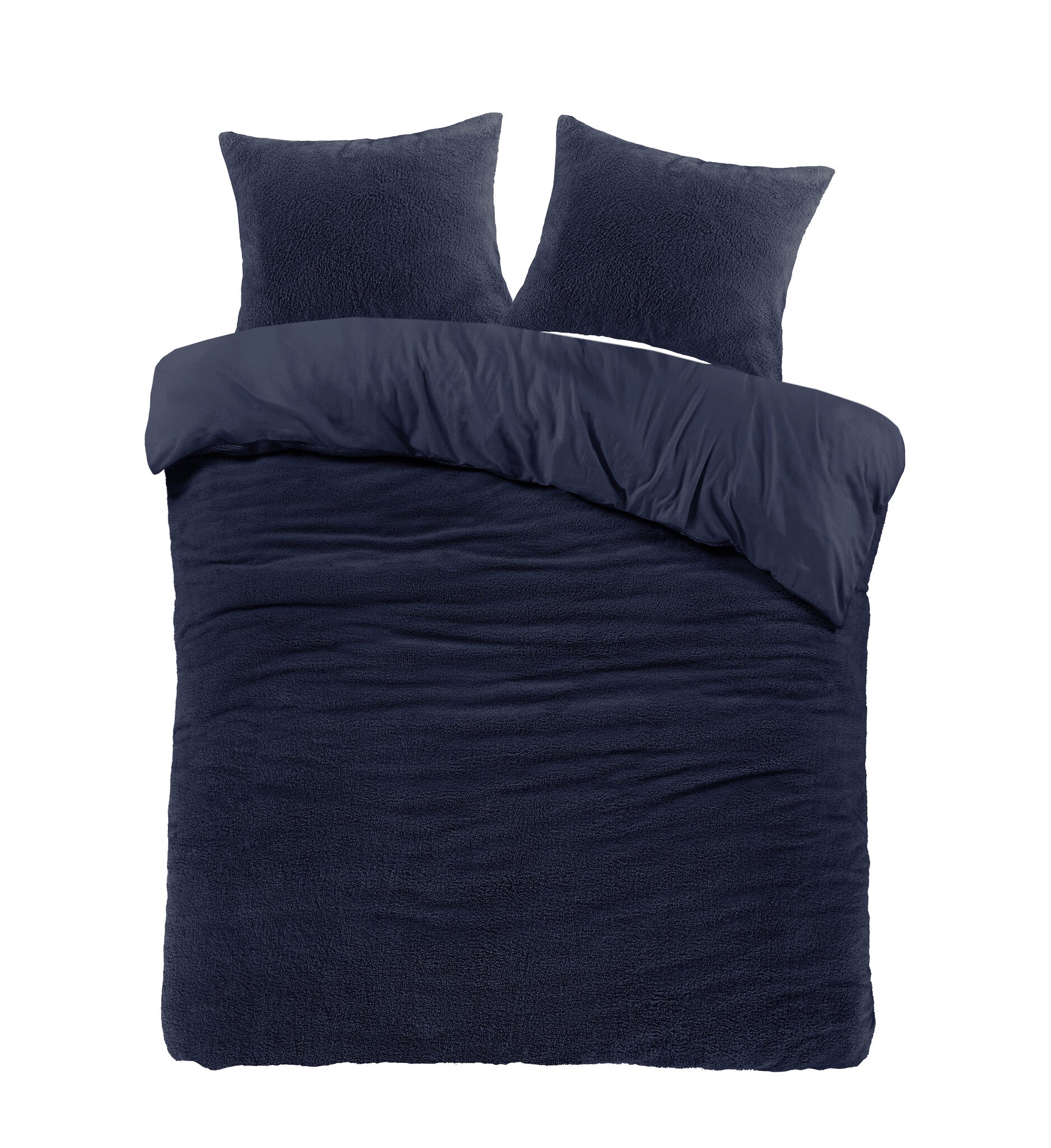 Teddy dekbedovertrek onderkant microvezel - navy - lits-jumeaux (240x220 + 2st. 60x70 cm)