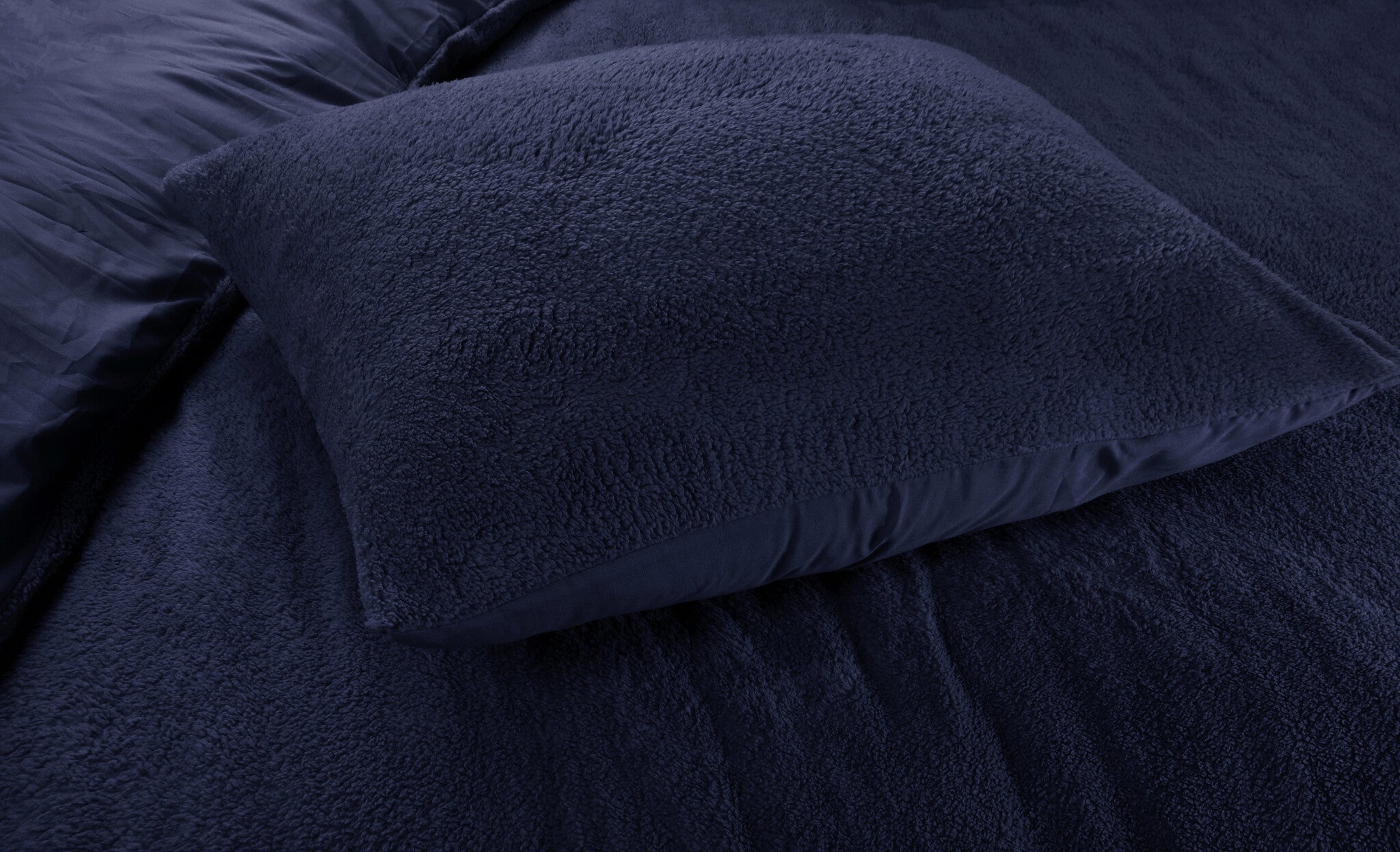 Teddy dekbedovertrek onderkant microvezel - navy - lits-jumeaux (240x220 + 2st. 60x70 cm)