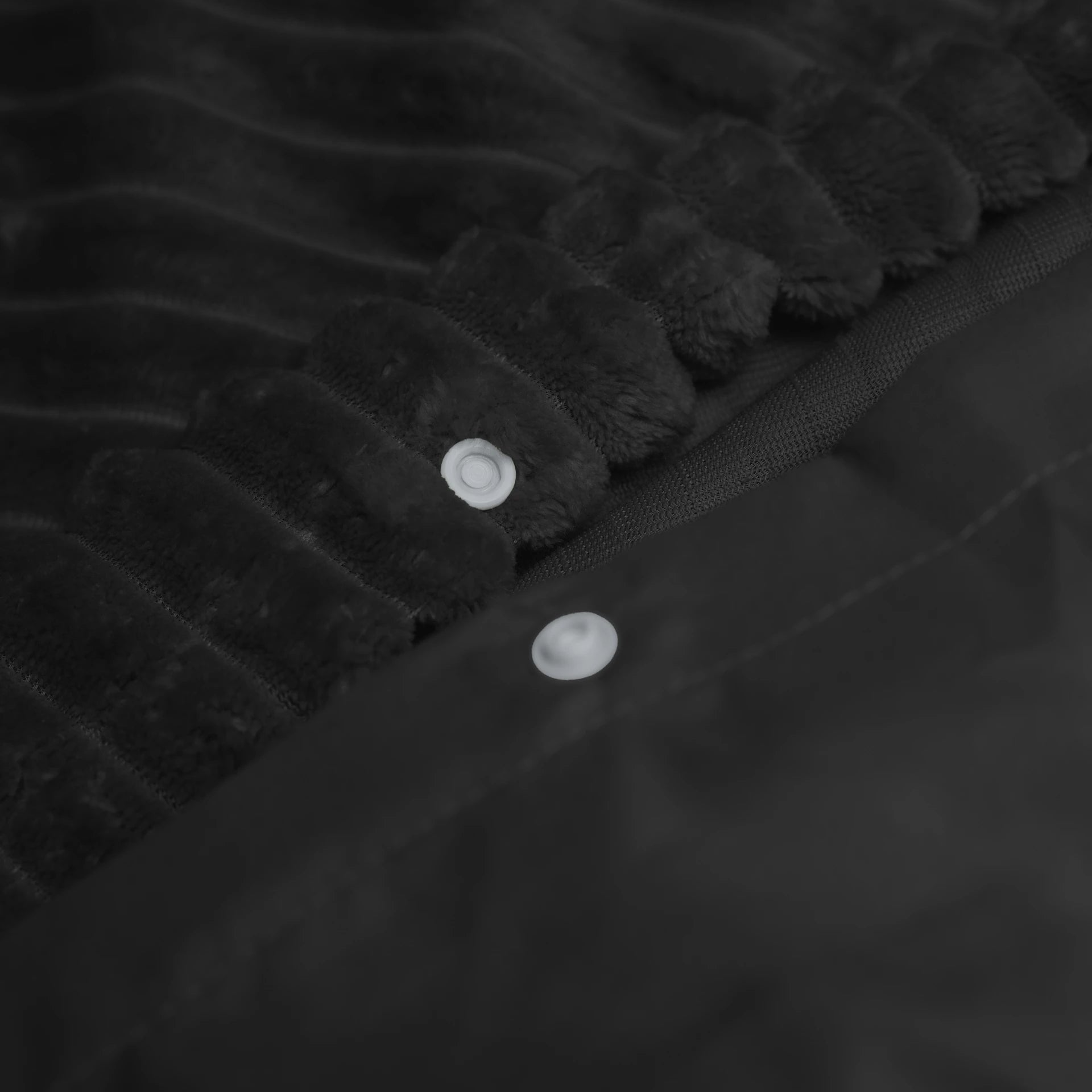 Teddy Dekbedovertrek Rib Fleece onderkant microvezel - Zwart