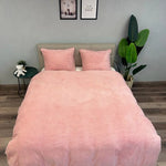 Teddy fleece dekbedovertrek onderkant microvezel - Roze