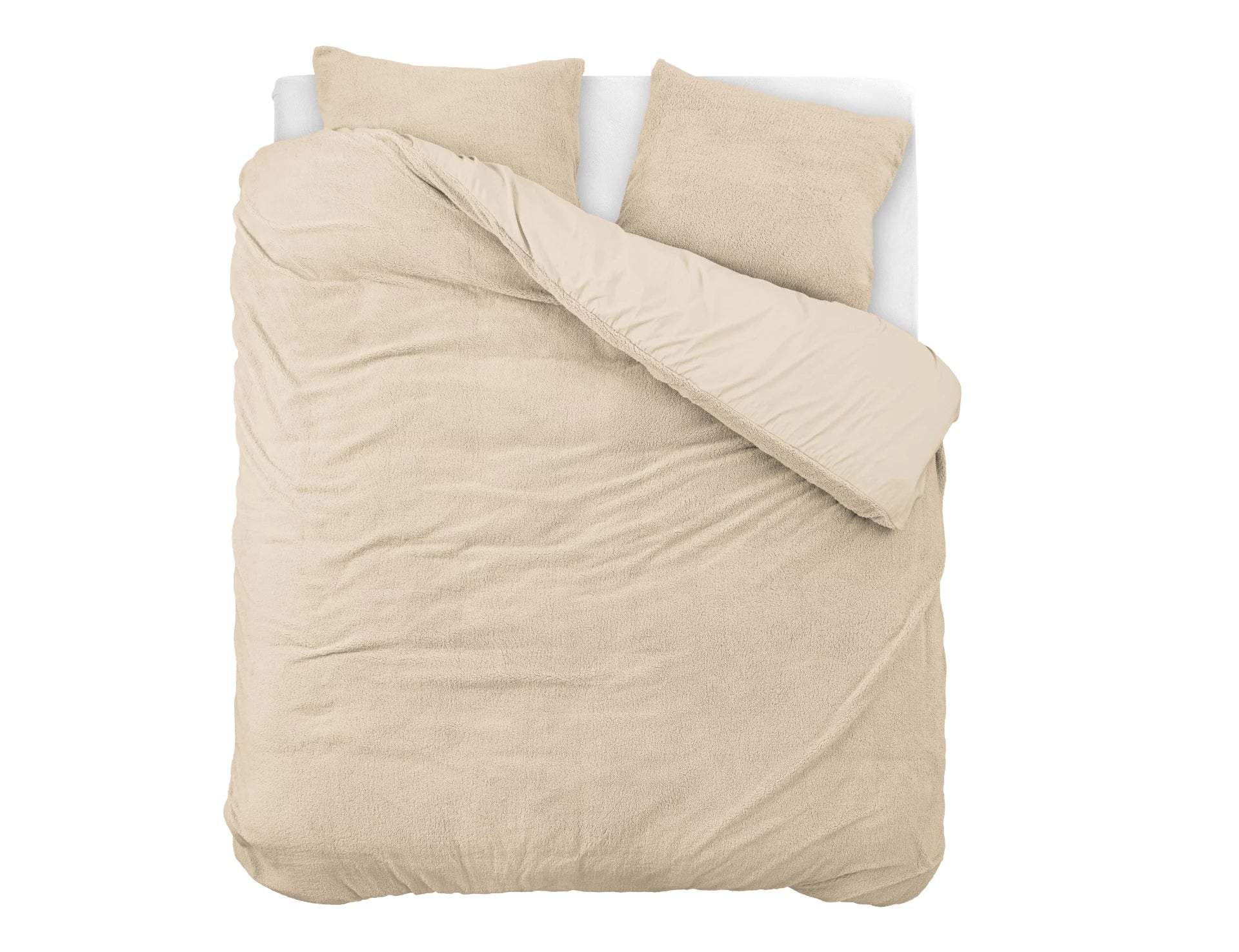 Teddy fleece dekbedovertrek onderkant microvezel - zand