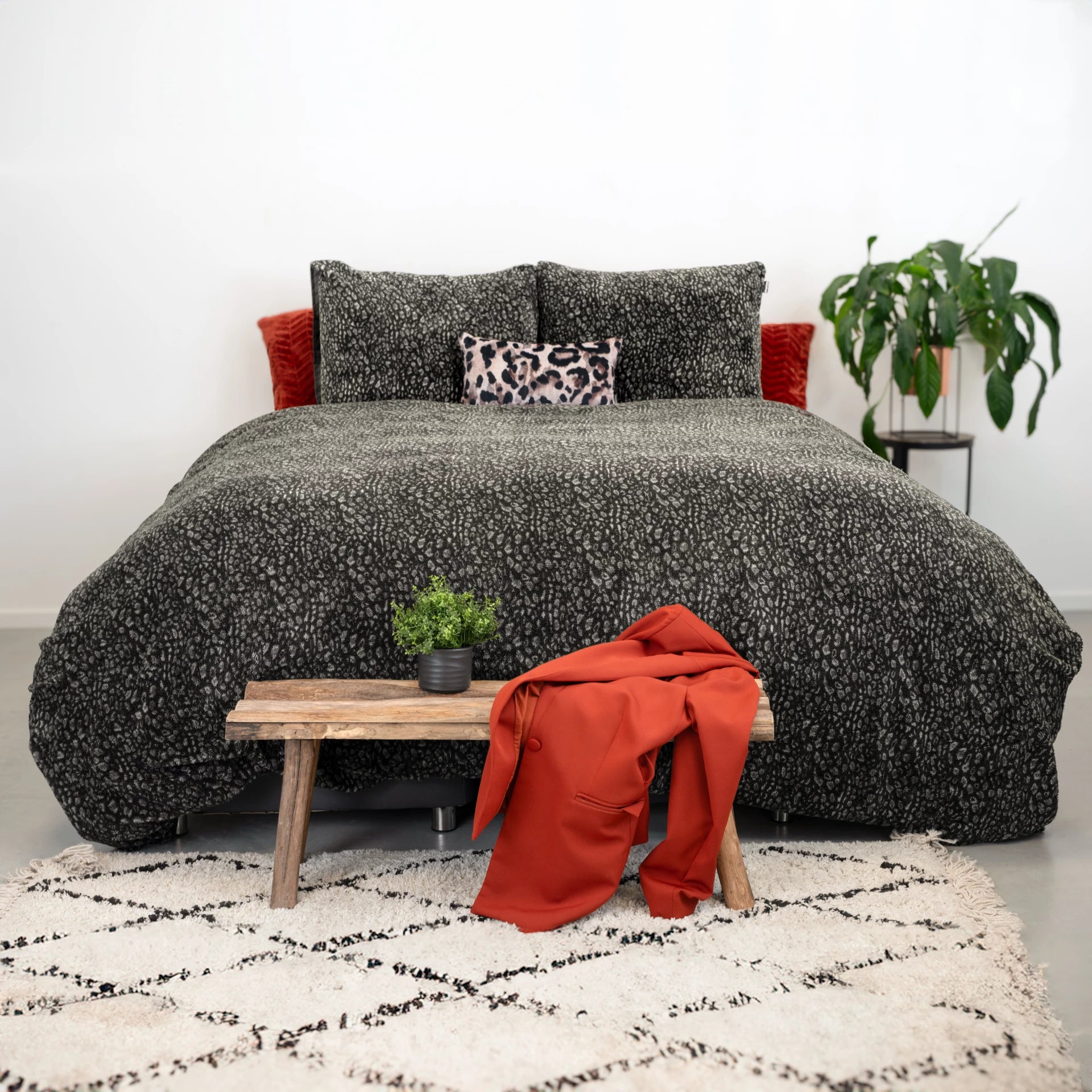 Teddy dekbedovertrek onderkant microvezel Tiger - zwart