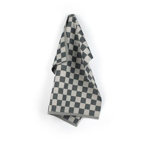 Theedoek Check Zwart
