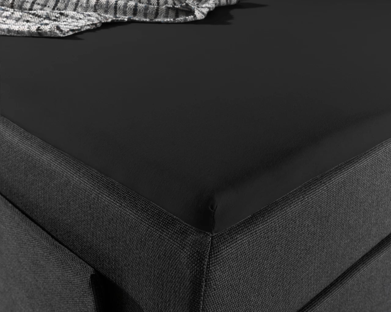 Topper hoeslaken - jersey - 70/80x200 cm - zwart