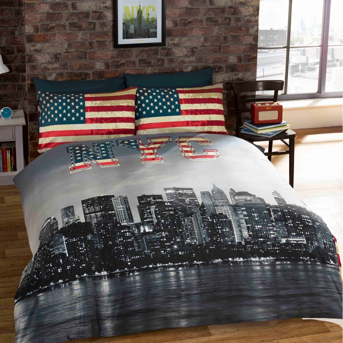 Dekbedovertrek New York City - polykatoen - 2-persoons (200x200 + 2st. 50x75 cm)