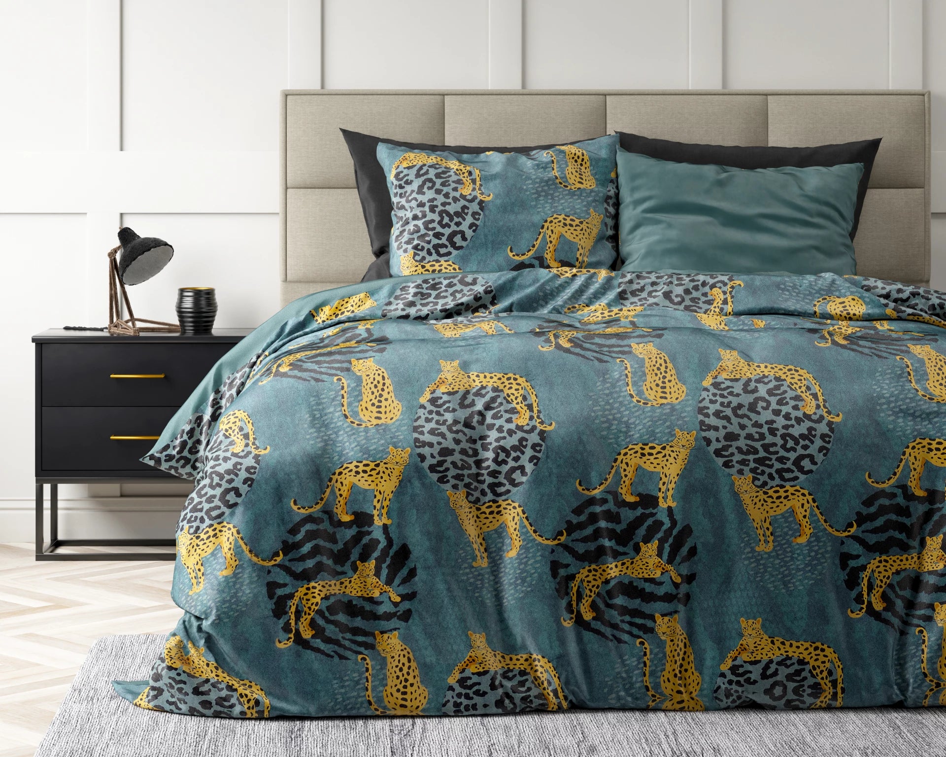 B-keus Velvet dekbedovertrek Luipaard Axel - 240x220 + 2st 60x70 cm