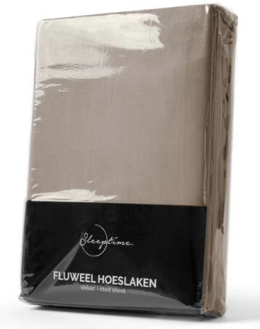 Velvet Hoeslaken - taupe